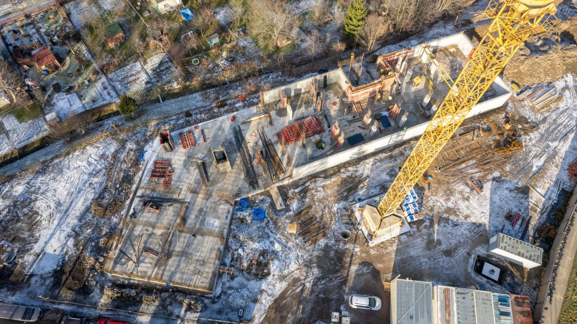 Nowe Podzamcze w Wałbrzychu - dziennik budowy z drona