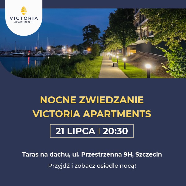 Nocne zwiedzanie osiedla Victoria Apartments